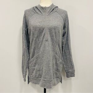 LUCY Women’s M 1/2 Zip Gray Pullover Long Sleeve Hoodie Soft Sweatshirt Pockets